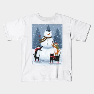 Making A Snowcat Kids T-Shirt